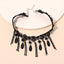 Gothic Dark Lace Tassel Choker Necklace for Women