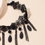 Gothic Dark Lace Tassel Choker Necklace for Women