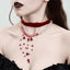 Gothic Blood Drip Pearl Crystal Tassel Choker Necklace