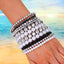 Handmade Bohemian Pearl Stacking Bracelet Set - 11 Piece Beach Jewelry Collection