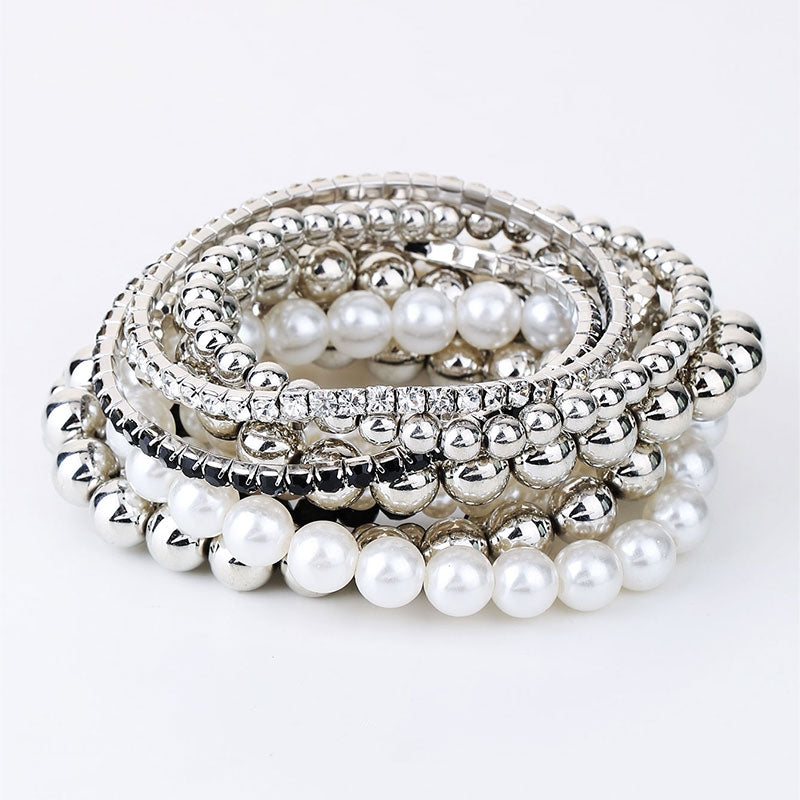 Handmade Bohemian Pearl Stacking Bracelet Set - 11 Piece Beach Jewelry Collection