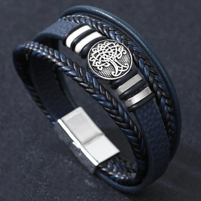 Handmade Romantic Life Tree Multi-Layer Braided Leather Unisex Wristband Bracelet