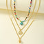 Hawaiian Starfish Conch Shell Beaded Pendant Necklace for Women