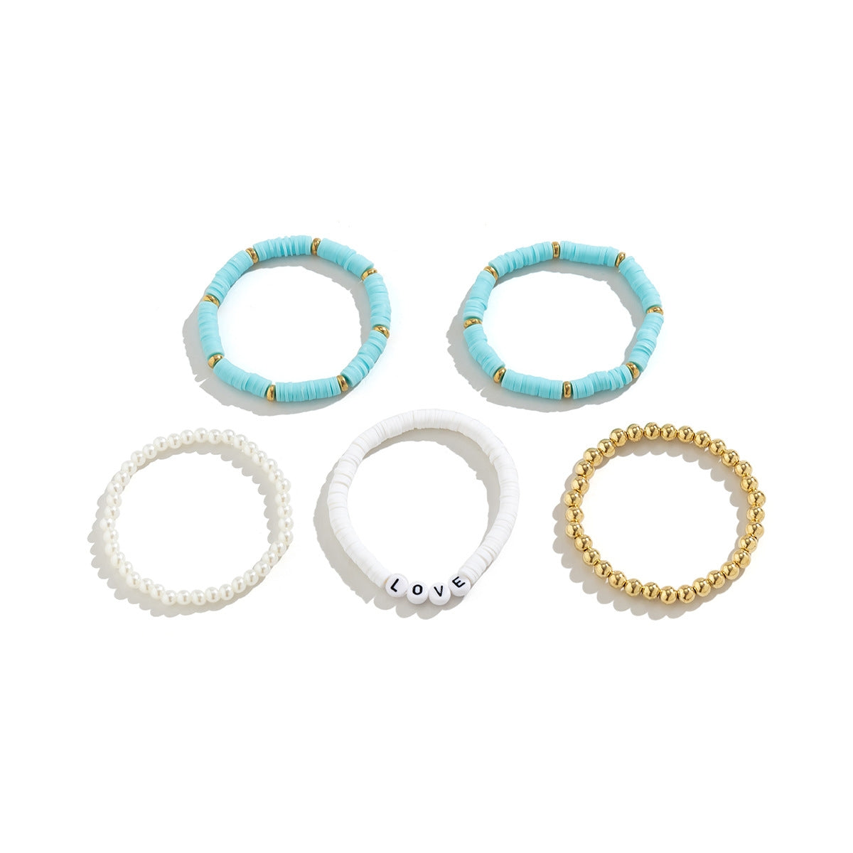 Hawaiian Bohemian Geometric Pearl Beaded Bracelet Set