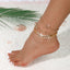 Hawaiian Minimalist Rhombus Rhinestone Multi-Layer Cuban Chain Women's Anklet