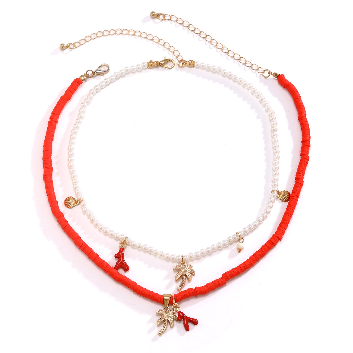 Hawaiian Bohemian Sunflower Multi-Layer Imitation Pearl Shell Women's Necklace