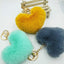 Heart-Shaped Faux Fur Pom Pom Keychain Accessory