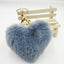 Heart-Shaped Faux Fur Pom Pom Keychain Accessory