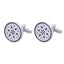 Titanium Steel Diamond Flower Cufflinks for Men