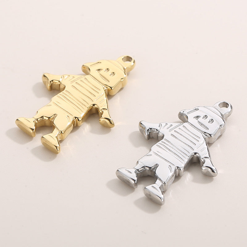 Hip-Hop Cartoon Character Stainless Steel Pendant Necklace - Creative Rock Style Jewelry Accessories