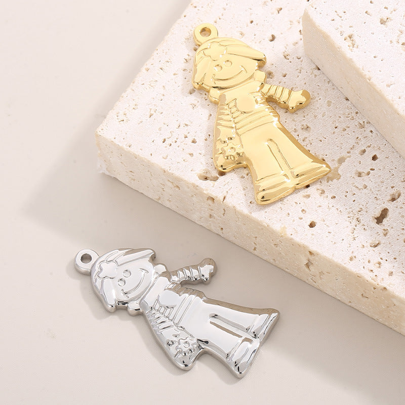 Hip-Hop Punk Stainless Steel Cartoon Character Pendant Jewelry Accessories