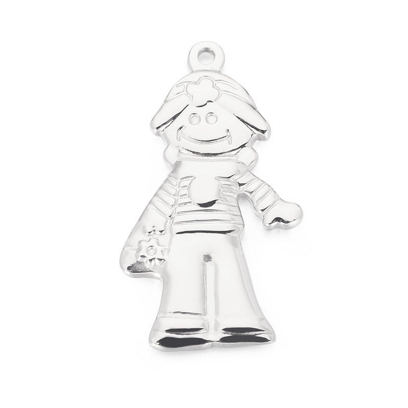 Hip-Hop Punk Stainless Steel Cartoon Character Pendant Jewelry Accessories