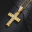 Hip-Hop Cross Diamond Pendant Necklace with Cuban Chain