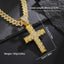 Hip-Hop Cross Diamond Pendant Necklace with Cuban Chain