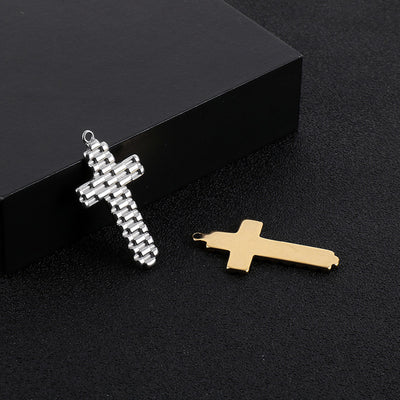 Hip-Hop Stainless Steel Cross Pendant Necklace Jewelry Accessories