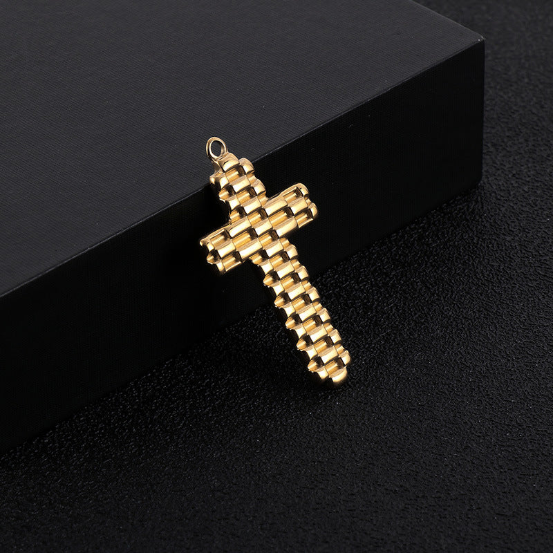 Hip-Hop Stainless Steel Cross Pendant Necklace Jewelry Accessories
