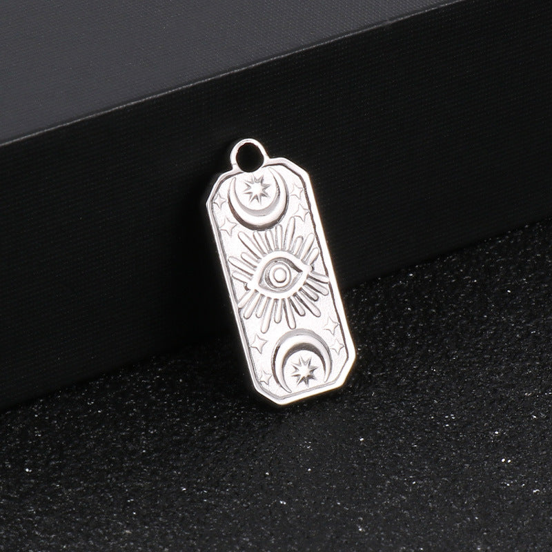 "Stainless Steel Devil's Eye Pendant with Star and Moon Pattern Jewelry Accessories"