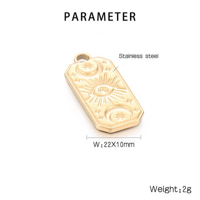 "Stainless Steel Devil's Eye Pendant with Star and Moon Pattern Jewelry Accessories"