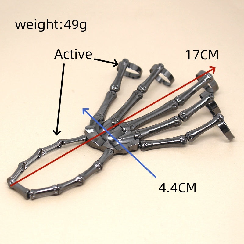 Hip-Hop Punk Skull Hand Alloy Bracelet for Women