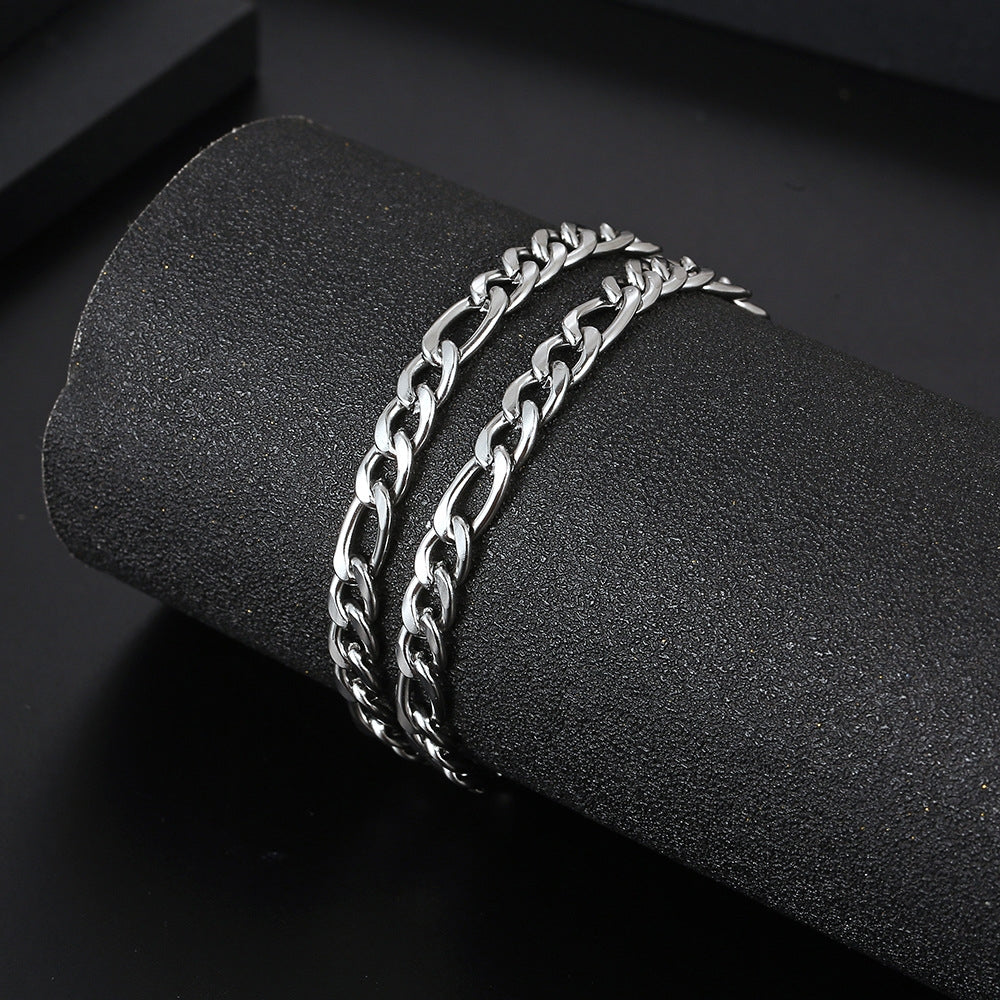 Hip-Hop Geometric Titanium Steel Double Layer Unisex Bracelets 2024