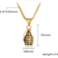 Hip-Hop Grenade Stainless Steel Pendant Necklace for Men