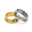 Hip-Hop Retro Color Block 18K Gold Plated Stainless Steel Men's Spinner Ring