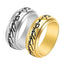 Hip-Hop Retro Color Block 18K Gold Plated Stainless Steel Men's Spinner Ring