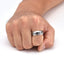 Hip-Hop Retro Color Block 18K Gold Plated Stainless Steel Men's Spinner Ring