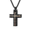 Hip-Hop Retro Carbon Titanium Steel Cross Pendant Necklace for Men