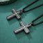 Hip-Hop Retro Carbon Titanium Steel Cross Pendant Necklace for Men