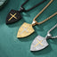 Hip-Hop Retro Cross Shield Pendant Necklace for Men in Titanium Steel