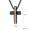 Hip-Hop Retro Cross Carbon Fiber Titanium Steel Men's Pendant Necklace