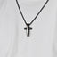 Hip-Hop Retro Cross Carbon Fiber Titanium Steel Men's Pendant Necklace