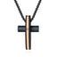 Hip-Hop Retro Cross Carbon Fiber Titanium Steel Men's Pendant Necklace