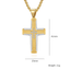 Hip-Hop Retro Cross Zircon Inlay Titanium Steel Men's Pendant Necklace with Tire Tread Design