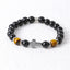 Hip-Hop Retro Natural Stone Beaded Men's Bracelet with Tiger's Eye and Black Gallstone Cross