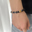 Hip-Hop Retro Natural Stone Beaded Men's Bracelet with Tiger's Eye and Black Gallstone Cross