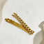 18K Gold Plated Geometric Stainless Steel Bracelet with Artificial Pearls and White Beads