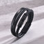 Hip-Hop Retro Stainless Steel Black PU Leather Layered Men's ID Bracelet