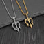 Hip-Hop Retro Trident Engraved Stainless Steel Men's Pendant Necklace