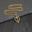 Hip-Hop Retro Trident Engraved Stainless Steel Men's Pendant Necklace