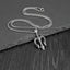 Hip-Hop Retro Trident Engraved Stainless Steel Men's Pendant Necklace
