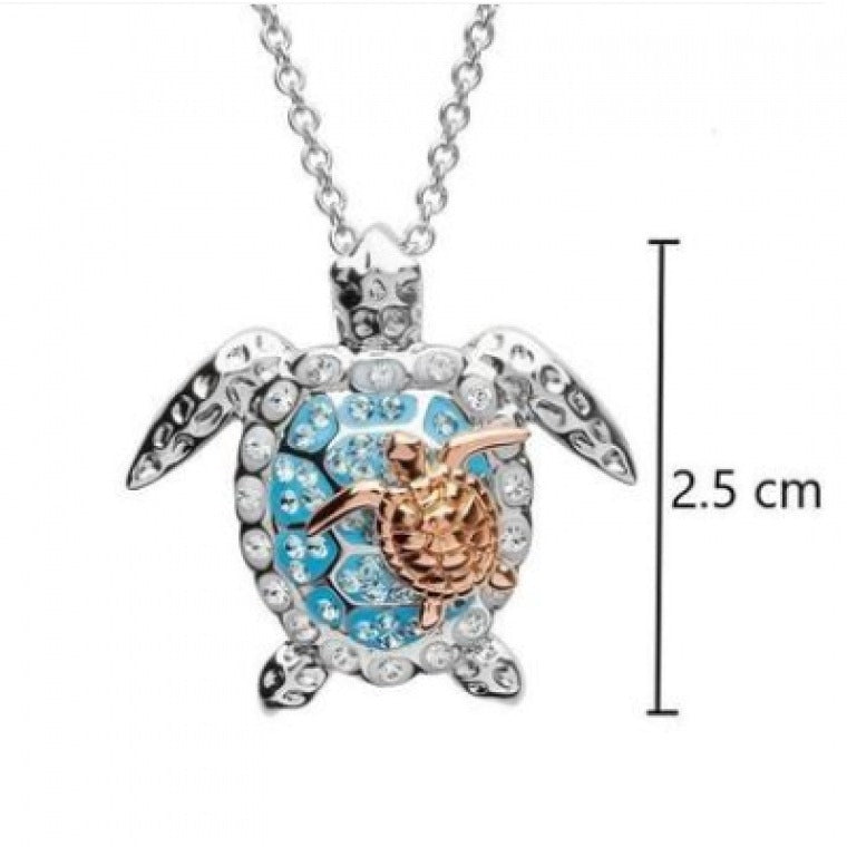 Hip-Hop Retro Tortoise Rhinestone Pendant Necklace