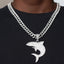 Hip-Hop Retro Whale Ocean Animal Pendant Necklace for Men with Cuban Chain