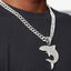 Hip-Hop Retro Whale Ocean Animal Pendant Necklace for Men with Cuban Chain