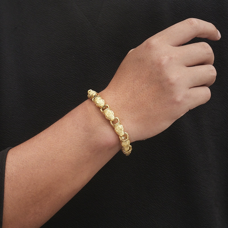 18K Gold Plated Geometric Snake Head Stainless Steel Bracelet