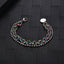 18K Gold Plated Stainless Steel Double Layer Chain Bracelet for Men and Women