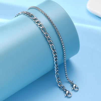 Hip-Hop Unisex Alloy and Stainless Steel Cuban Chain Bracelets