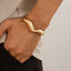 Hip-Hop Solid Color Alloy Open Cuff Bracelet for Men