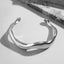 Hip-Hop Solid Color Alloy Open Cuff Bracelet for Men